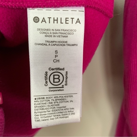 Athleta Fuchsia Pink Hoodie Size S - Picture 6 of 8